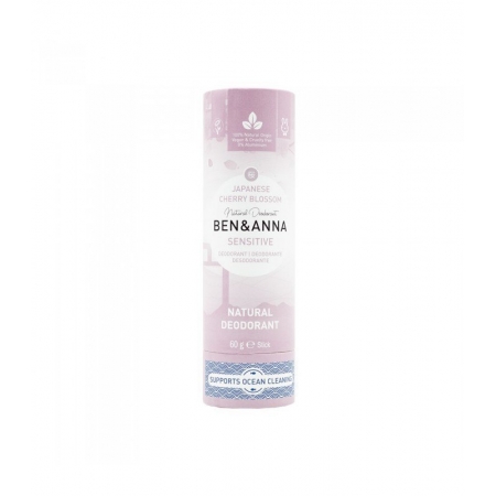 BEN&ANNA Naturalny dezodorant bez sody JAPANESE CHERRY BLOSSOM sztyft kartonowy SENSITIVE 60g